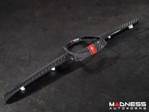 FIAT 500 ABARTH Front Emblem - Carbon Fiber - Red Racing Stripe w/ White Scorpion